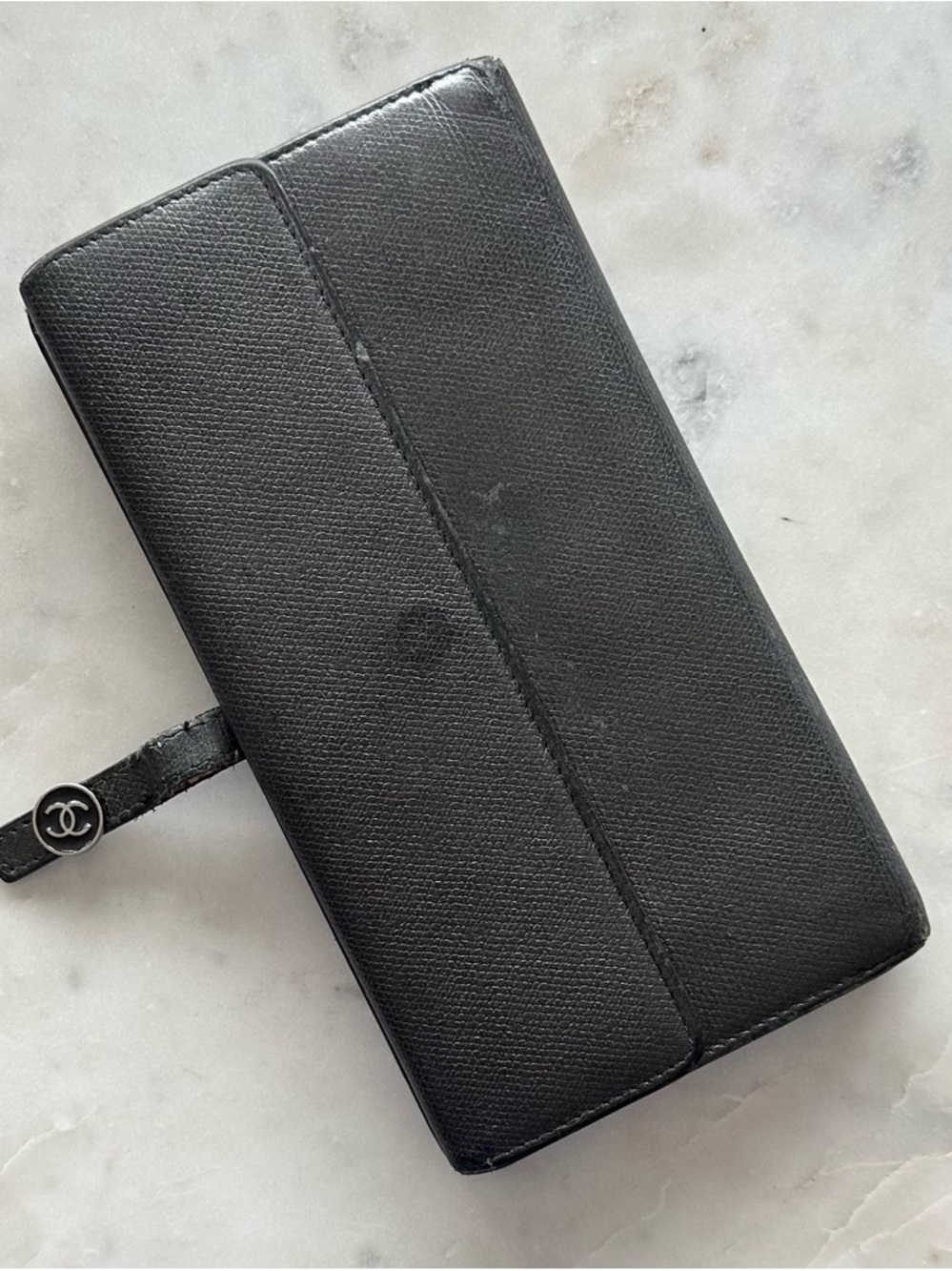 CHANEL Black Caviar Leather Long Wallet with CC Button - Picture 9 of 10